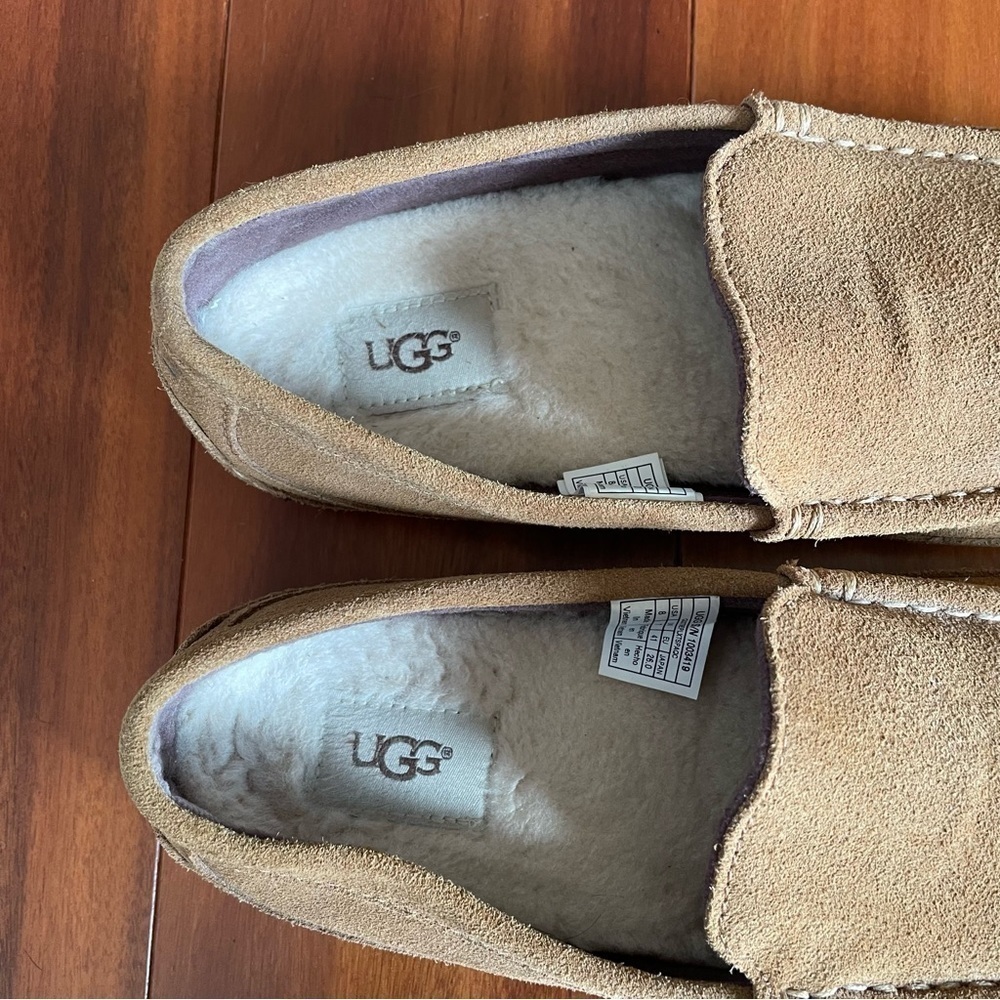 UGG Alder Faux Shearling Lined Suede Camel Slipper Shoes Size 8 - Picture 7 of 12